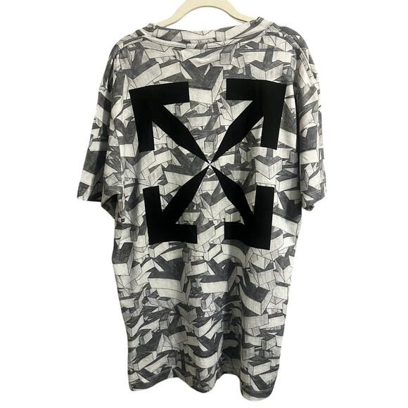 Rare Off-White Mens TShirt Sz L Vintage Virgil Abloh Designed X Logo Geometric - Picture 1 of 11